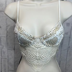 For Love & Lemons Skivvies + Revolve Bralette Bat Your Lashes Underwire Cup Boho